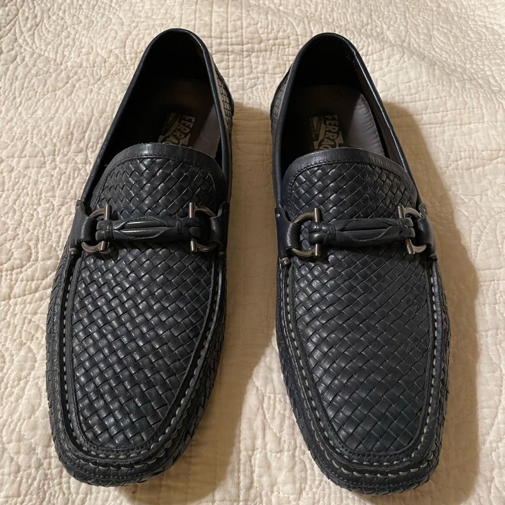 Men’s Salvatore Ferragamo loafer. Size 11 1/2 EE. Navy Blue color